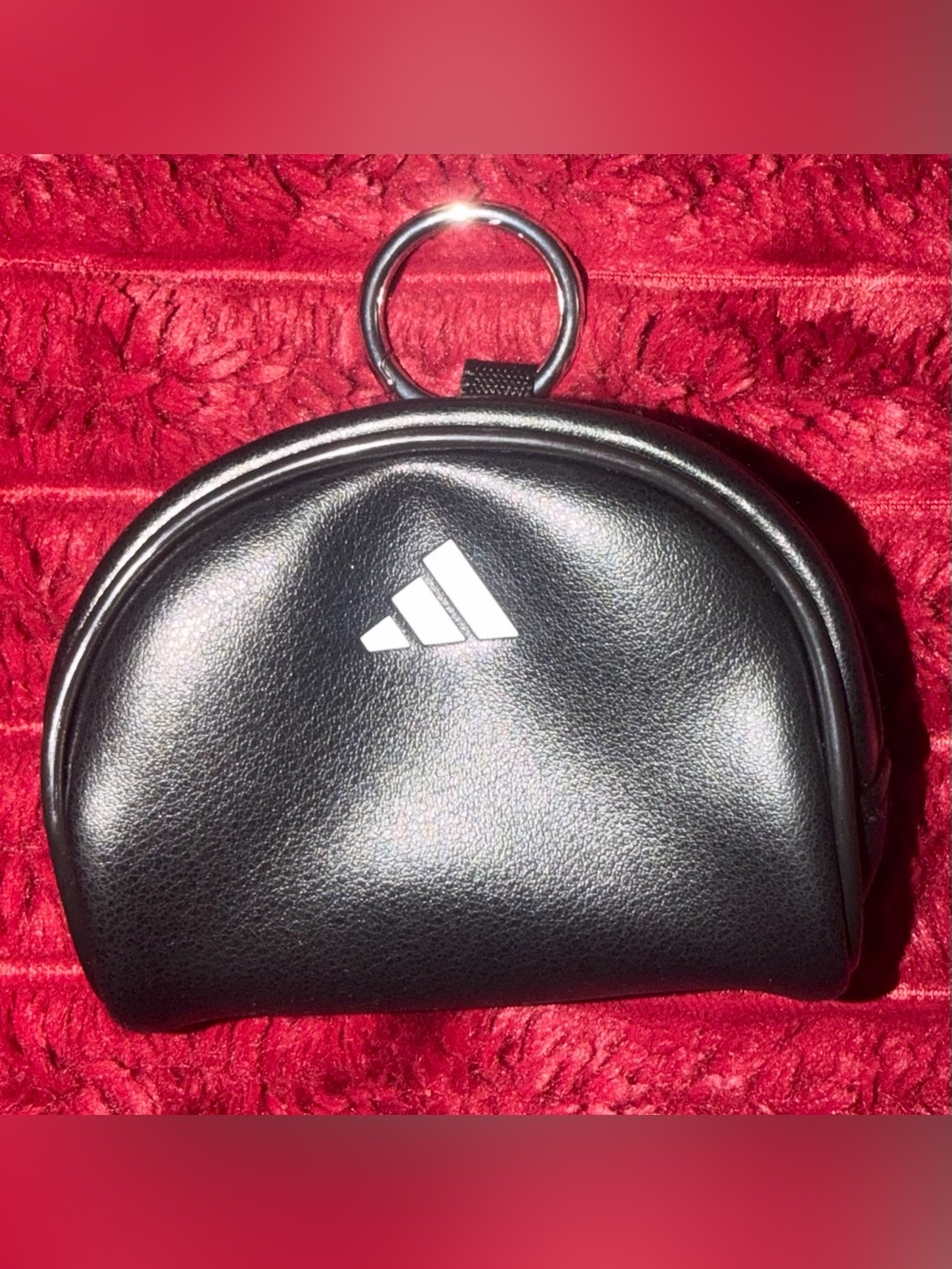 Adidas Black Small Zip Keyring Pouch
